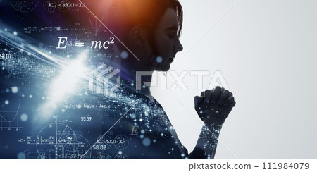 Image of a meditating woman and spiritual science: Mindfulness Image of a meditating woman and spiritual science: Mindfulness 111984079