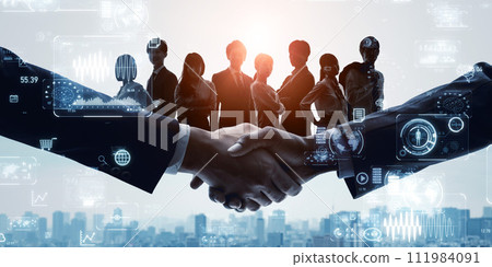 Business teamwork and technology image 111984091