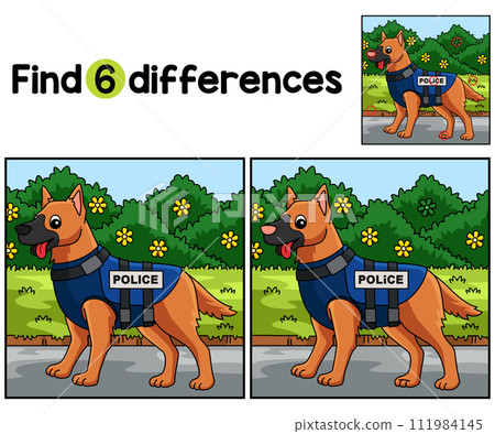 Police Dog Find The Differences 111984145