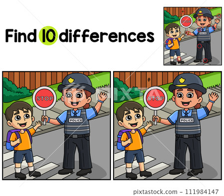 Police Traffic Officer Find The Differences Police Traffic Officer Find The Differences 111984147