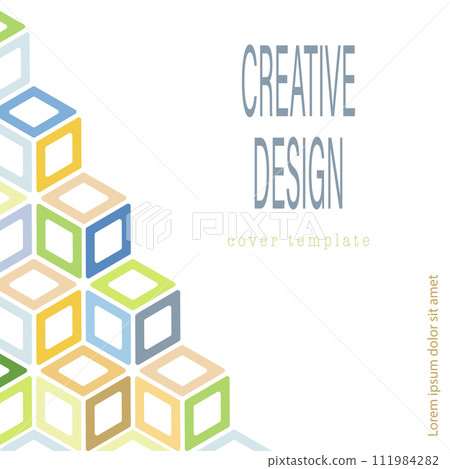 Geometric design template for the design of a poster, banner, poster, cover or postcard. The layout of the corporate style of the style. The idea of the interior, prints and decorations. Layout for Geometric design template for the design of a poster, banner, poster, cover or postcard. The layout of the corporate style of the style. The idea of the interior, prints and decorations. Layout for 111984282