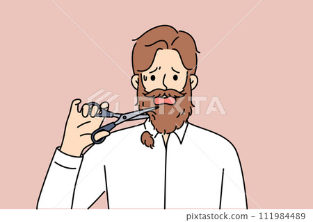 Man cuts off own beard with scissors because of appearance requirements at new job 111984489