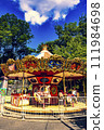 Merry-go-round retro amusement park Luna Park 111984698