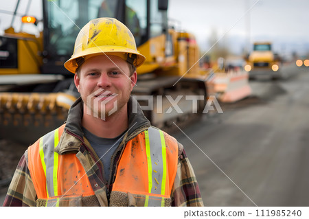AI-generated content. Construction concept - diverse group of road builders 111985240