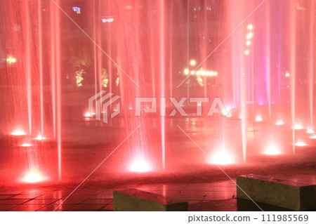 glowing red fountain glowing red fountain 111985569