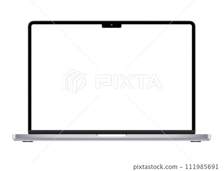 Mockup notebook with isolated screen. New laptop, computer, insulated on white background. Mockup notebook with isolated screen. New laptop, computer, insulated on white background. 111985691