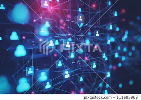 Social network connection background, Abstract digital network background Social network connection background, Abstract digital network background 111985969