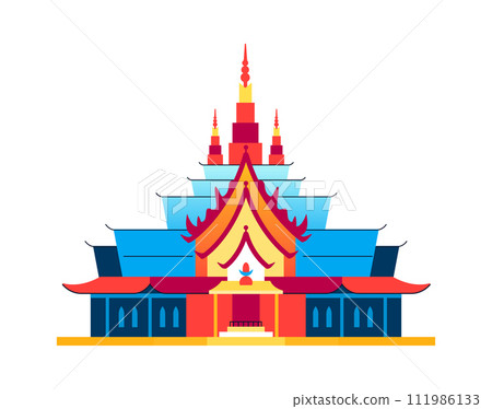 Wat Phra Kaew - modern flat design style single isolated image 111986133