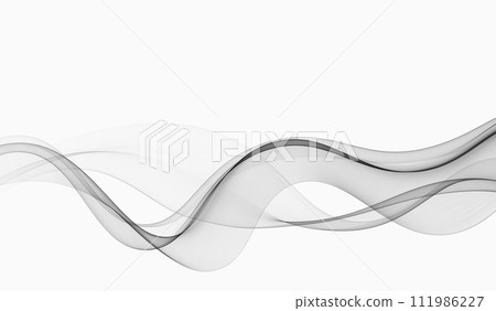 Gray transparent flow of wavy lines on a white... - Stock Illustration ...