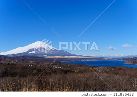從山中湖全景平台看富士山 111986438