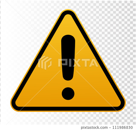 Hazard warning attention sign 111986830