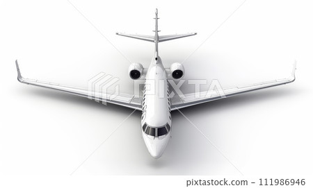 Modern Private Jet Isolated on White Background Modern Private Jet Isolated on White Background 111986946