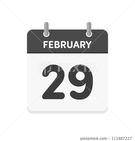 February 29th・FEBRUARY 29th daily calendar icon - Leap year image material February 29th・FEBRUARY 29th daily calendar icon - Leap year image material 111987227