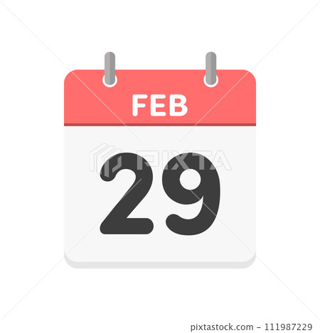 February 29th/FEB 29th daily calendar icon - Leap year image material February 29th/FEB 29th daily calendar icon - Leap year image material 111987229