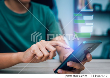 close up people sending and talk discussing the marketing online on smartphone device at the bedroom close up people sending and talk discussing the marketing online on smartphone device at the bedroom 111987657