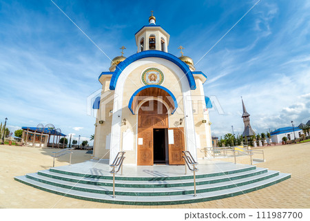 Wide angled shot of Russian Church of St. Andrew and All Russian Saints. Nicosia District, Cyprus Wide angled shot of Russian Church of St. Andrew and All Russian Saints. Nicosia District, Cyprus 111987700