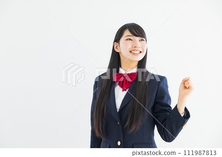 High school girl in uniform 111987813
