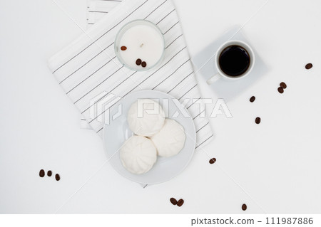 Background with assorted coffee: cups of espresso 111987886