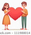 拿著心形符號的夫婦 111988014