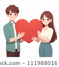 拿著心形符號的夫婦 111988016