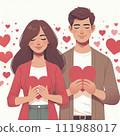 拿著心形符號的夫婦 111988017