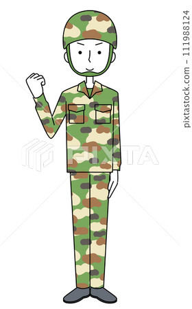 Fist pump, Ground Self-Defense Force, camouflage uniform (male) 111988124