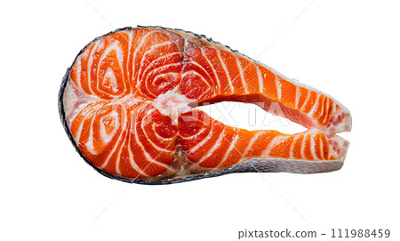 Slice of red fish salmon isolated 111988459
