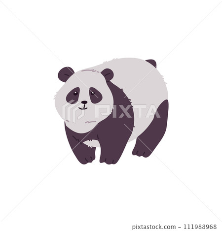 Panda animal character for nature and wildlife projects, flat vector isolated. 111988968