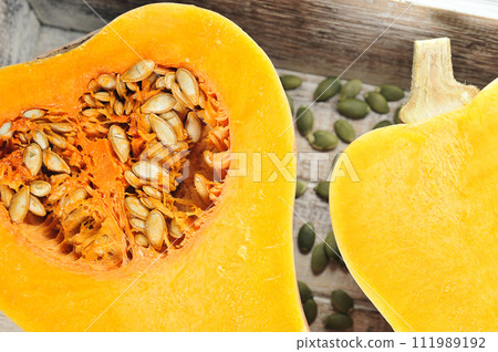 pumpkin and pumpkin seeds 111989192