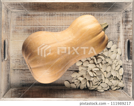 pumpkin and pumpkin seeds 111989217