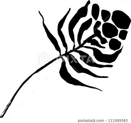Hand Drawn Ink Wild Flower Silhouette Hand Drawn Ink Wild Flower Silhouette 111989365