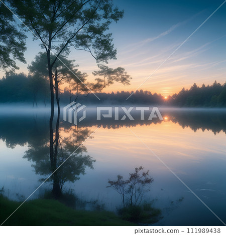 sunset over the lake sunset over the lake 111989438