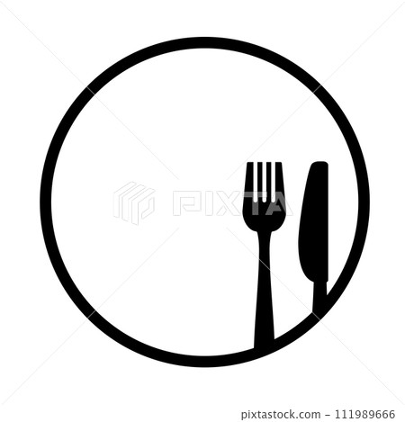刀和叉剪影圖標 刀和叉剪影圖標 111989666