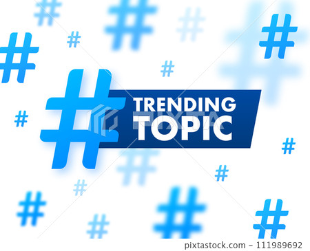 Trending topic icon badge. Ready for use in web or print design. Banner design. Trend vector illustration Trending topic icon badge. Ready for use in web or print design. Banner design. Trend vector illustration 111989692