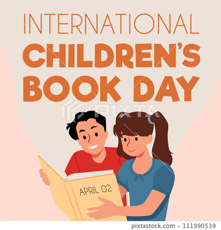 Flyer for the celebration of International Children's Book Day. Flyer for the celebration of International Children's Book Day. 111990539
