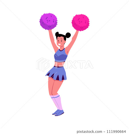 Vector illustration of a cheerleader in a dynamic pose. Vector illustration of a cheerleader in a dynamic pose. 111990664