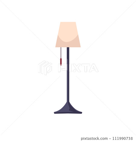 Tall floor lamp designed for cozy spaces on an isolated white background. Tall floor lamp designed for cozy spaces on an isolated white background. 111990738