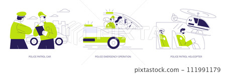 Police officers abstract concept vector illustrations. Police officers abstract concept vector illustrations. 111991179