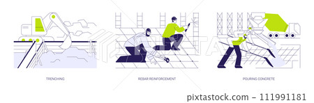 Foundation footer abstract concept vector illustrations. 111991181