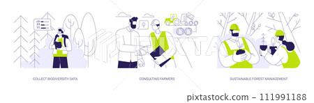 Conservation scientists abstract concept vector illustrations. Conservation scientists abstract concept vector illustrations. 111991188