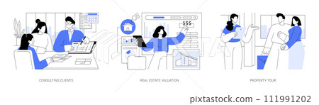 Full-service real estate firm isolated cartoon vector illustrations se 111991202