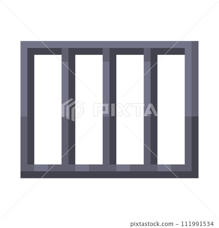 Pixel illustration of iron grid (small) 111991534