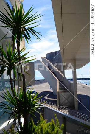Zaha Hadid Maritime Station Architecture. Salerno Maritime Terminal by Architecter Zaha Hadid by Day. Port for Cruise Passengers. Amalfi Coast. Cilento coast. Architecture in Italy.  111991627