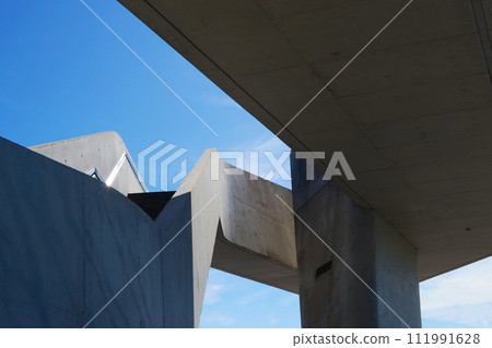 Zaha Hadid Maritime Station Architecture. Salerno Maritime Terminal by Architecter Zaha Hadid by Day. Port for Cruise Passengers. Amalfi Coast. Cilento coast. Architecture in Italy.  111991628