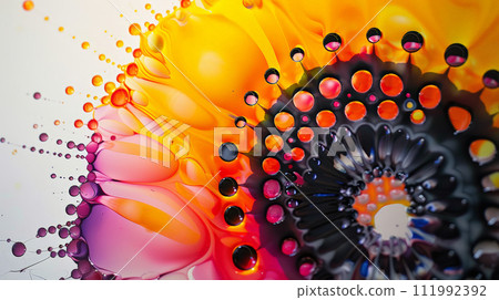 Radiant Ferrofluid Cascade. Generative AI 111992392
