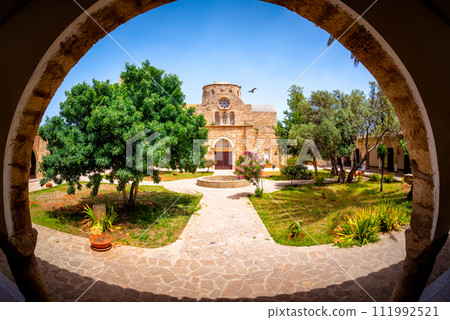 Saint Barnabas Monastery courtyard. Famagusta District, Cyprus Saint Barnabas Monastery courtyard. Famagusta District, Cyprus 111992521