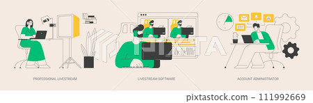 Broadcasting service abstract concept vector illustrations. 111992669
