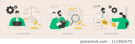 Legal outsourcing abstract concept vector illustrations. 111992679