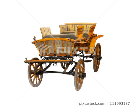 old vintage carriage isolated on white background old vintage carriage isolated on white background 111993187