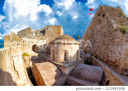 12th-century Byzantine Chapel of St George at Kyrenia castle. Cyprus 111993306